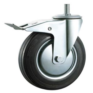 Garrucha Espiga Freno Industrial jebe
