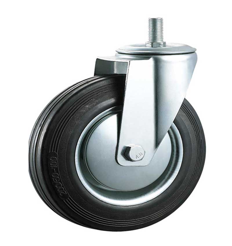 Garrucha Espiga Giratoria Industrial jebe